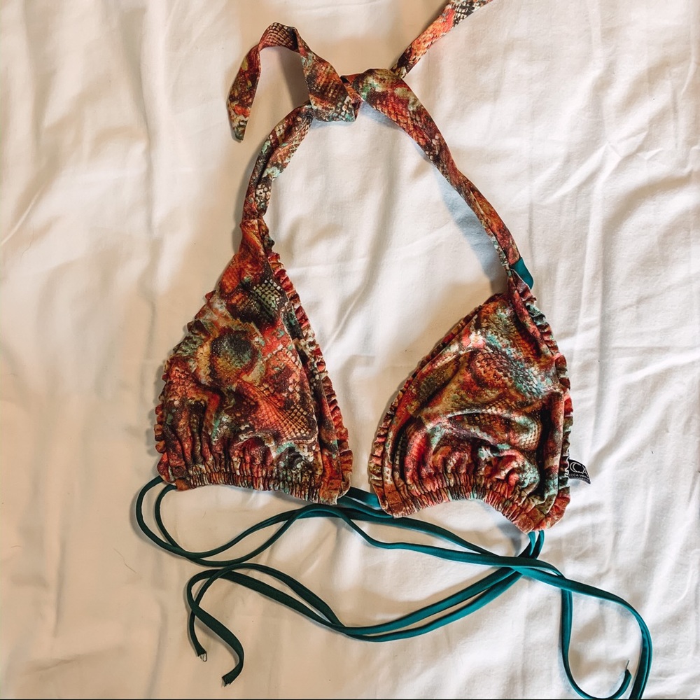 BECCA by Rebecca virtue snakeskin triangle top